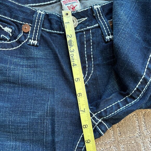 True Religion Billy Heritage Big T Jeans Women's Sz 29 Blue Dark Wash Denim USA - Picture 12 of 13